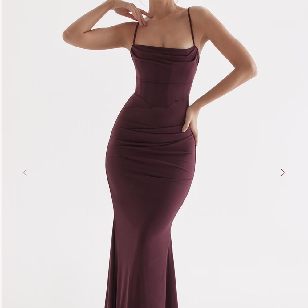 House of CB Dark Cherry Milena Corset Dress - Picture 8 of 8
